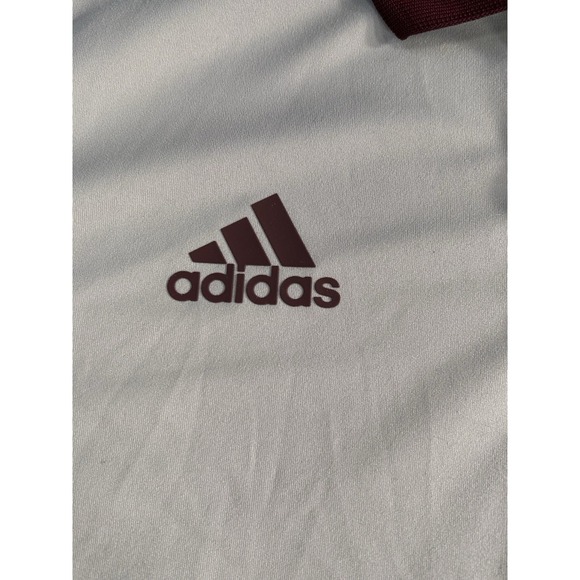 Adidas Texas A & M Aggies Short Sleeve Gray Climalite Polo Men's Large NCAA - Picture 2 of 9